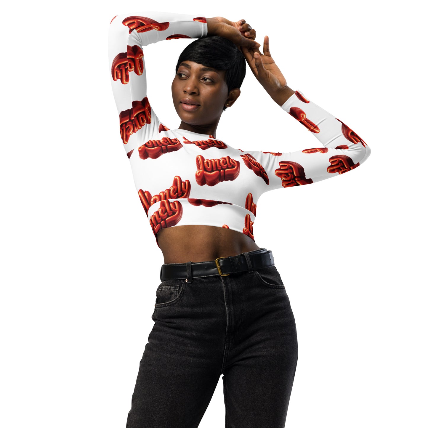 Recycled long-sleeve crop top | Lonely Balloon
