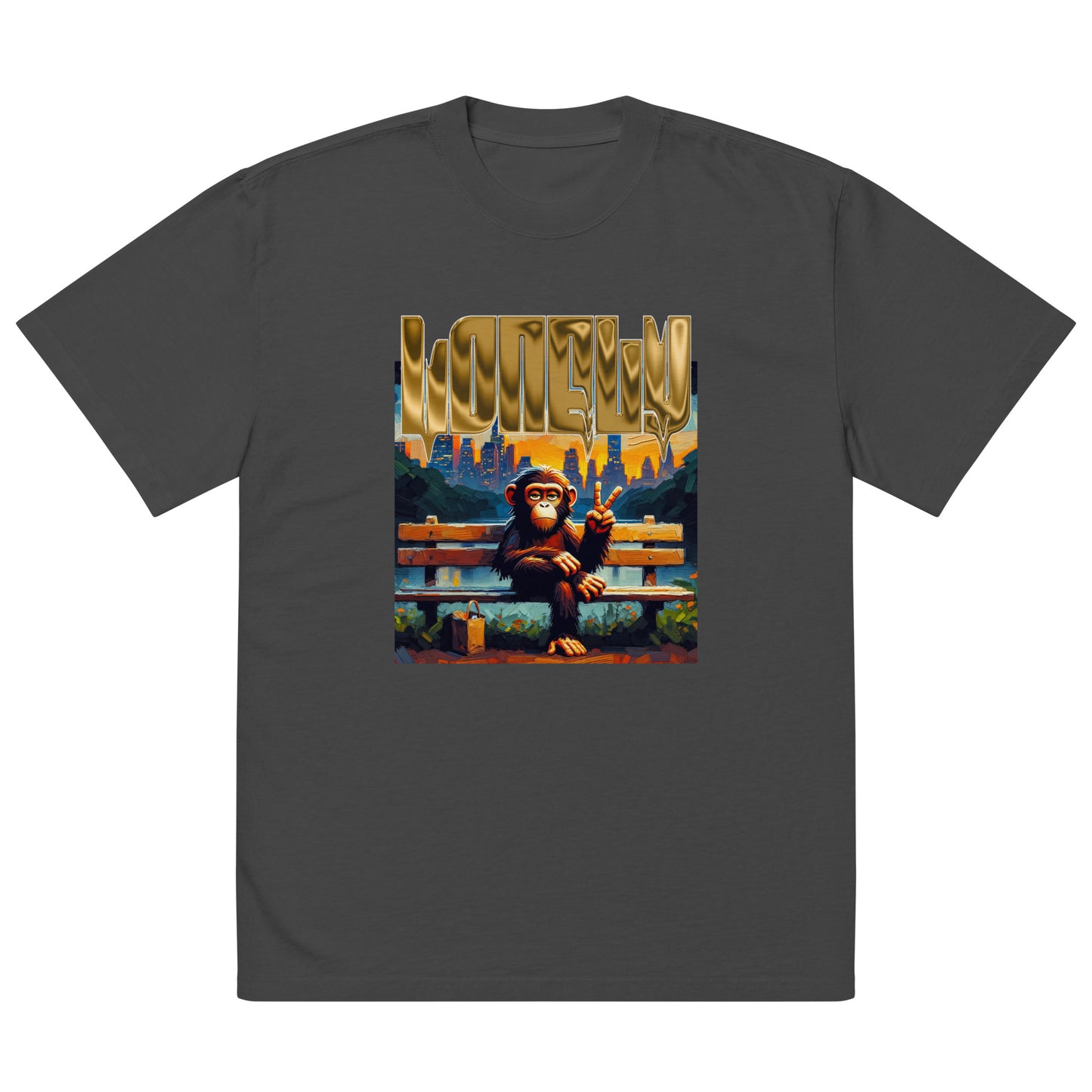 Oversized Faded T-Shirt | Lonely Central Park Ape