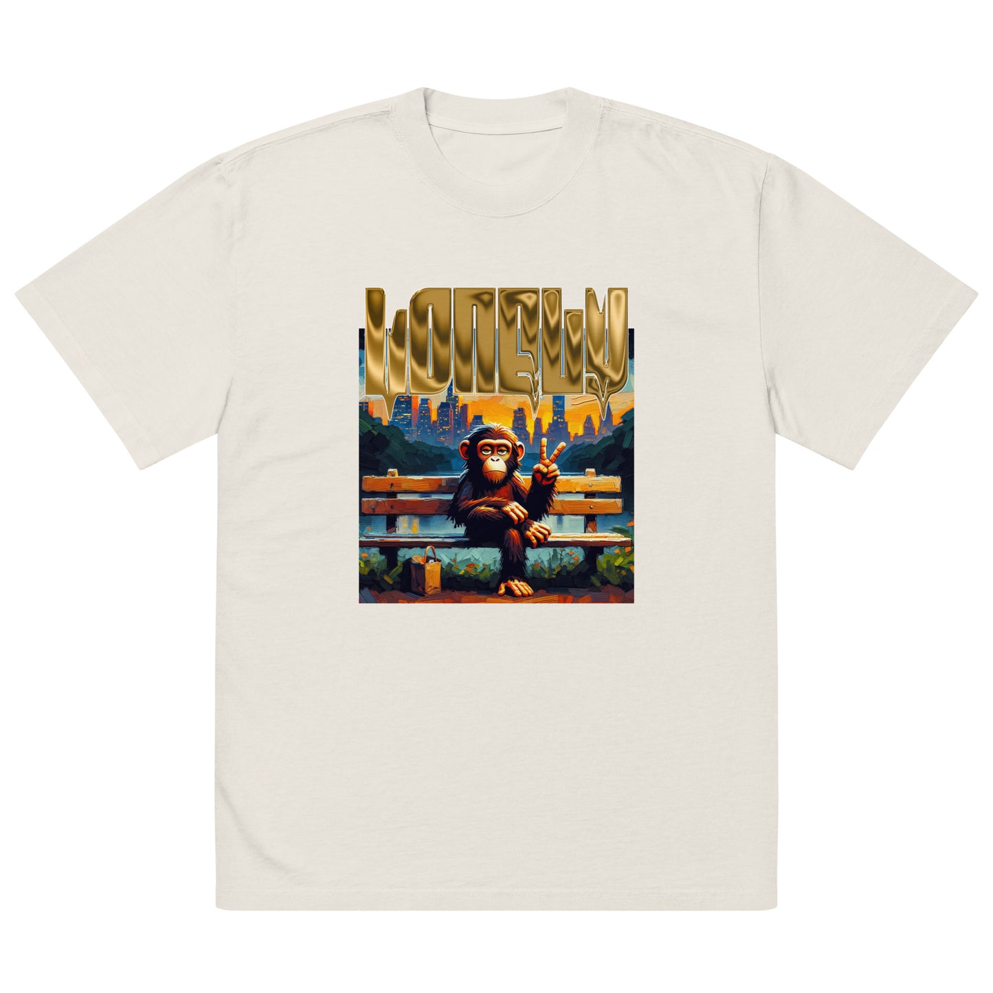 Oversized Faded T-Shirt | Lonely Central Park Ape