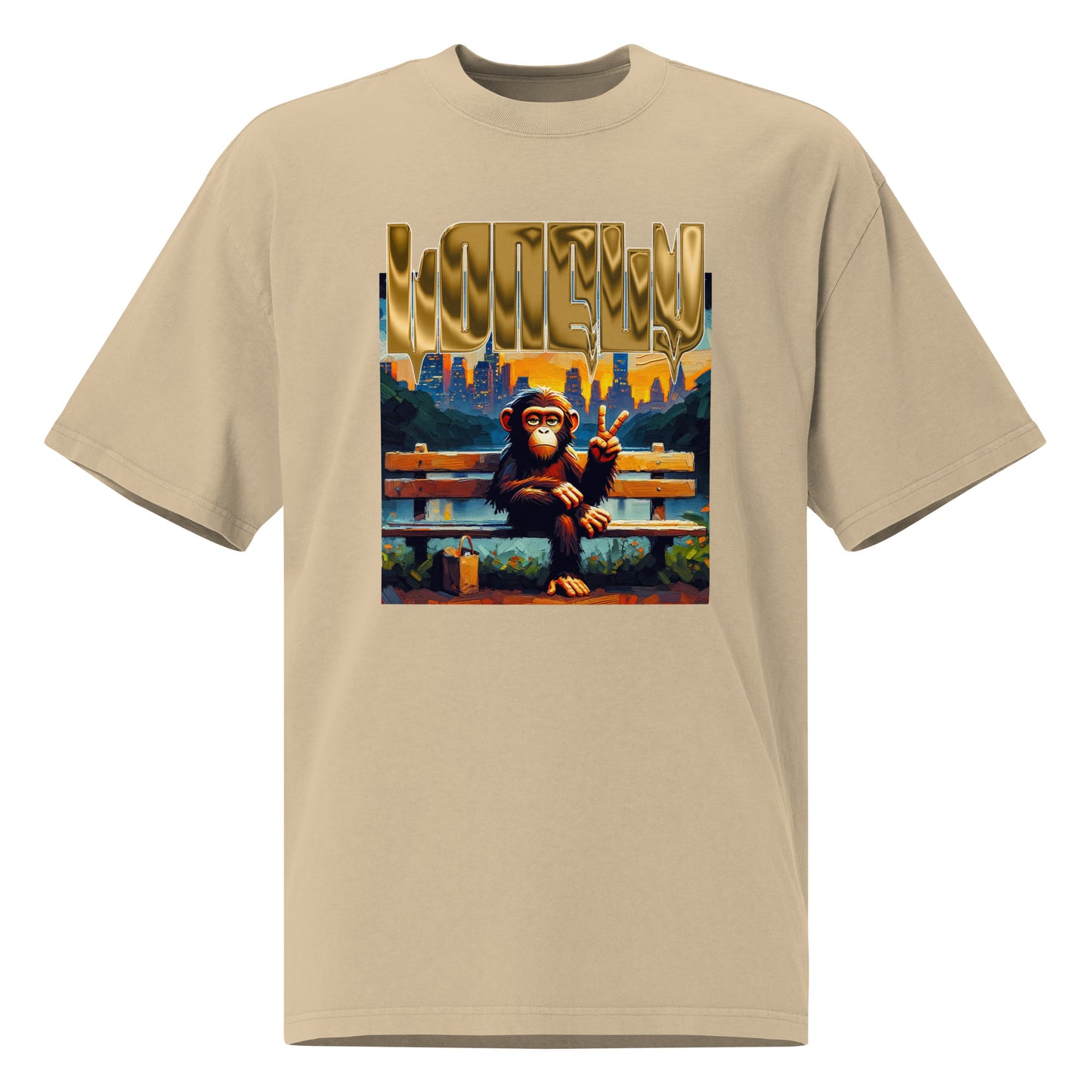 Oversized Faded T-Shirt | Lonely Central Park Ape