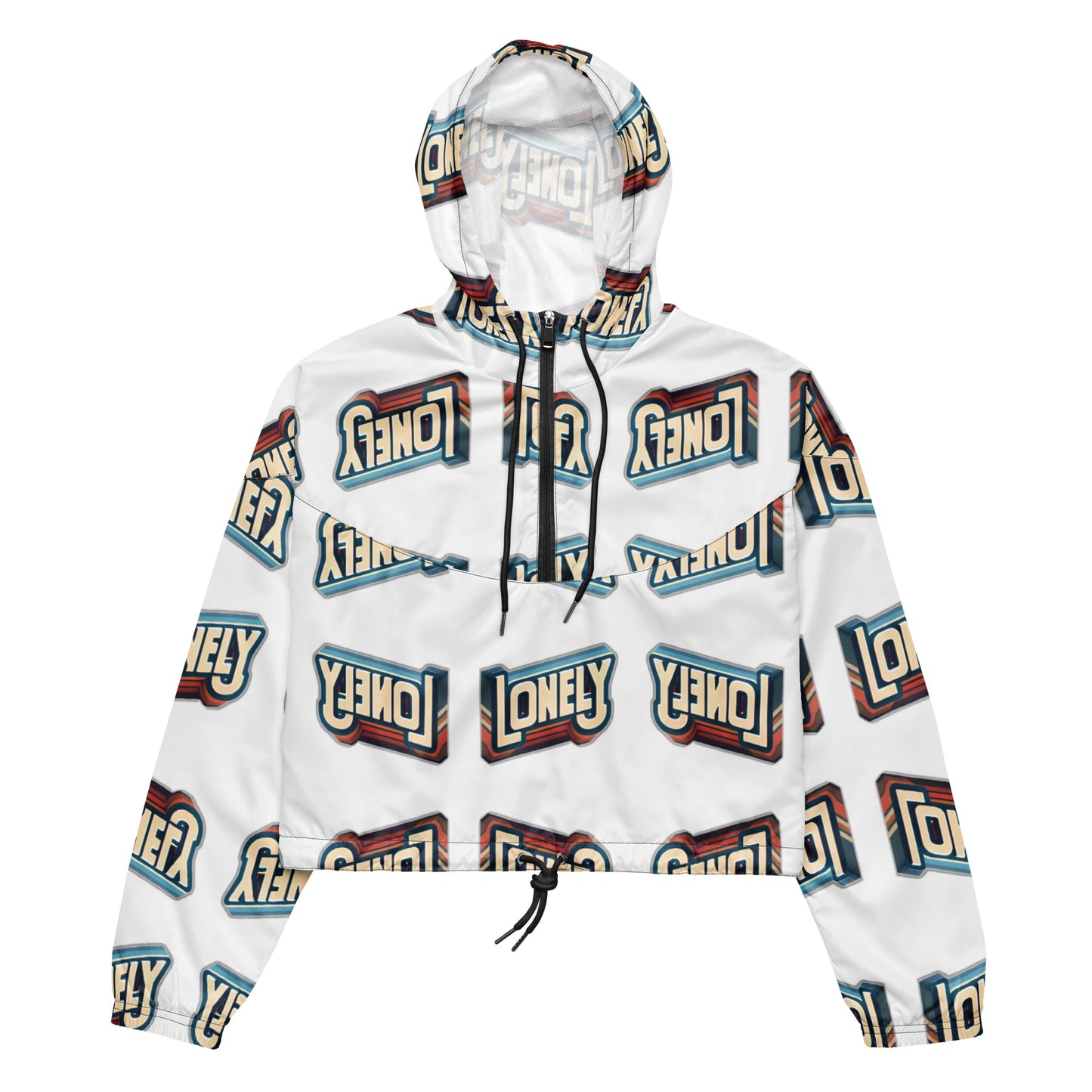 Women’s cropped windbreaker | Lonely Block Print