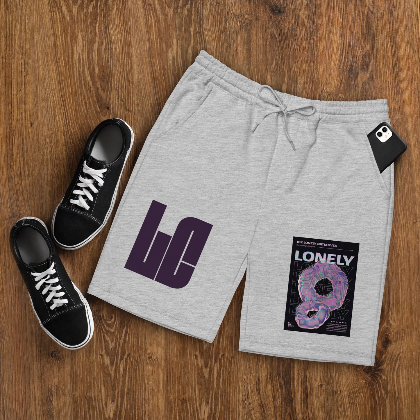 Men's Fleece Shorts | Lonely Purple Print