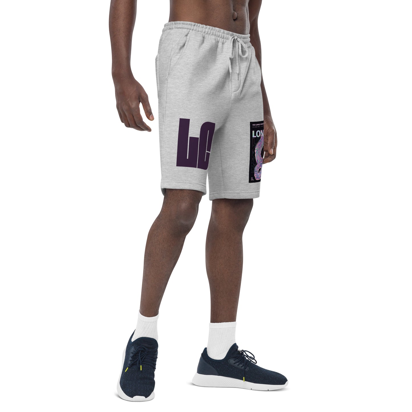 Men's Fleece Shorts | Lonely Purple Print