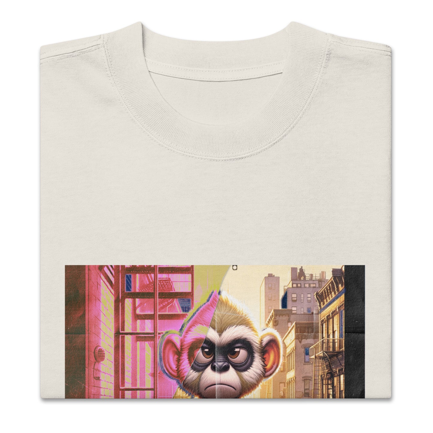 Oversized faded t-shirt | Lonely NYC Gibbon