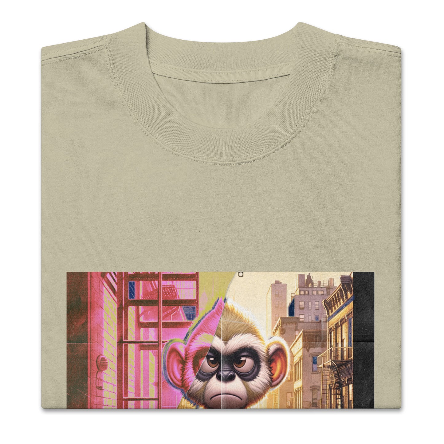 Oversized faded t-shirt | Lonely NYC Gibbon